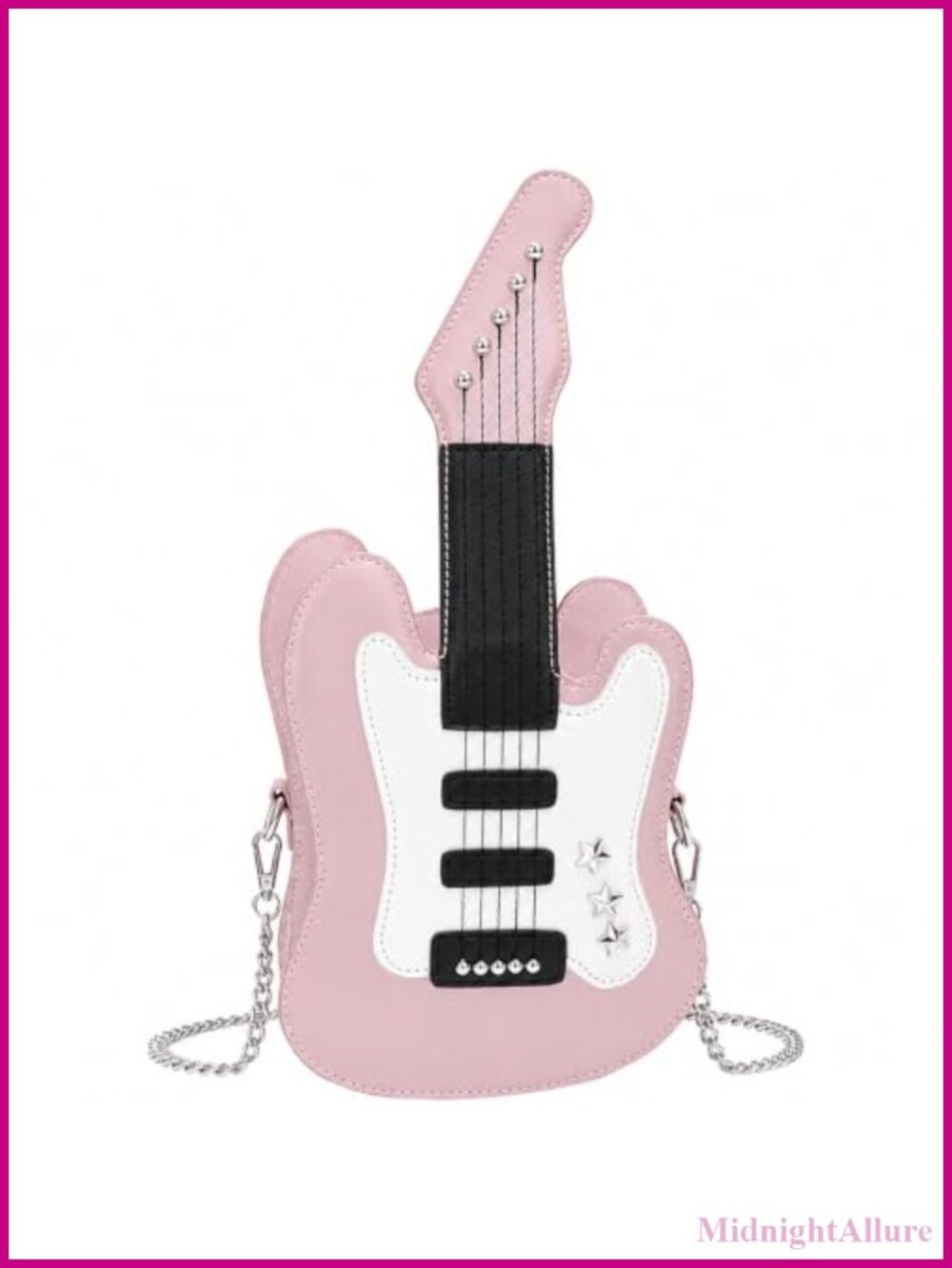 PU Leather Mini Guitar Shaped Crossbody Shoulder Bag with Detachable Chain Strap